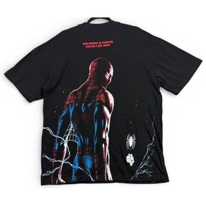 Darc Sport x Spiderman Web of Shadows Shirt Mens M Black Marvel Oversized Tee